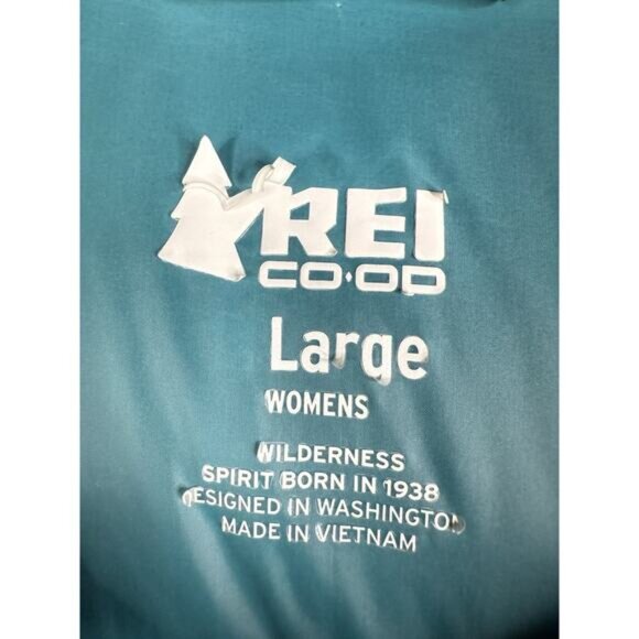 REI Stormhenge 850 Goose Down Parka Womens Sz L Teal Hydrowall Waterproof Jacket - Picture 3 of 13